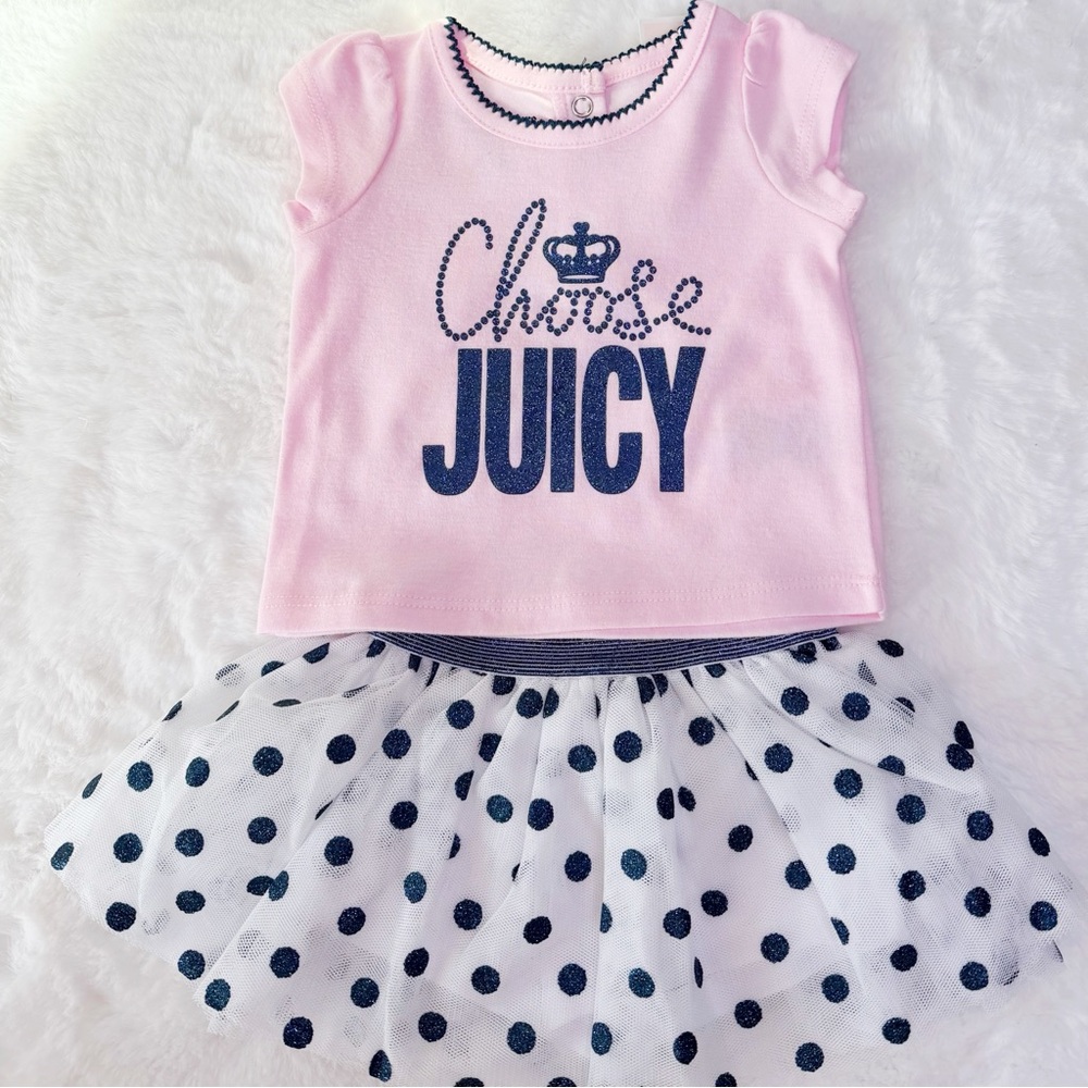 Juicy Couture Baby Girls Pink Polka Dot Dress